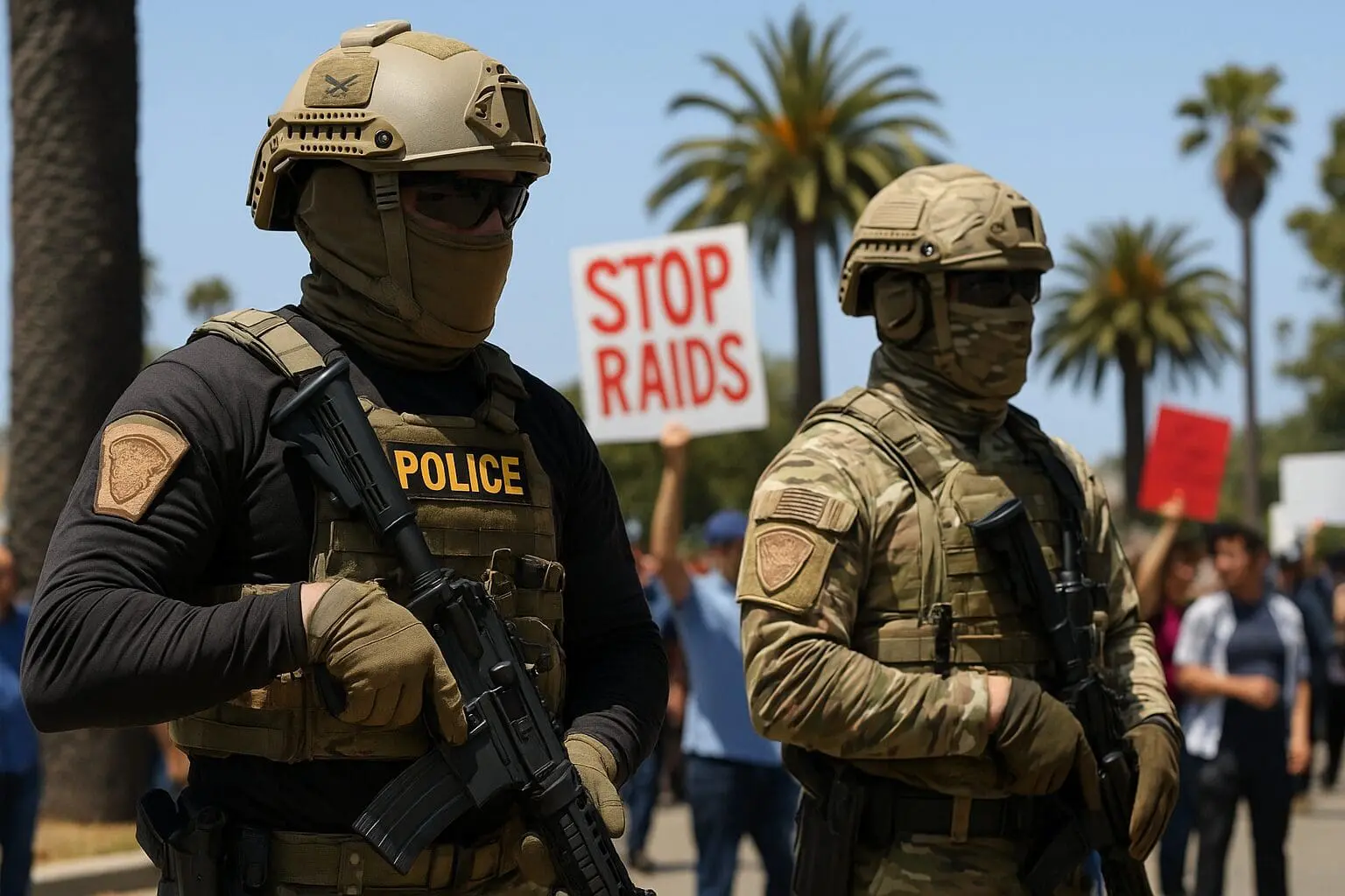 Policía federal reprime protesta contra redadas migrantes en California