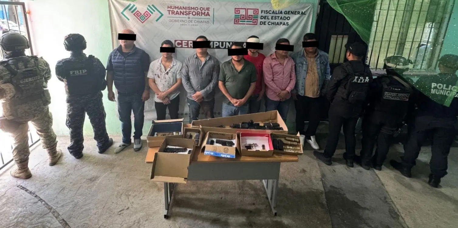 Detenidos con armas que dijeron pertenecer al Cártel de Sinaloa en Chiapas
