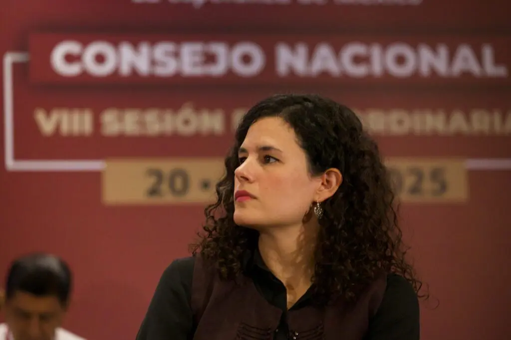 Luisa María Alcalde durante la sesión del Consejo Nacional de Morena