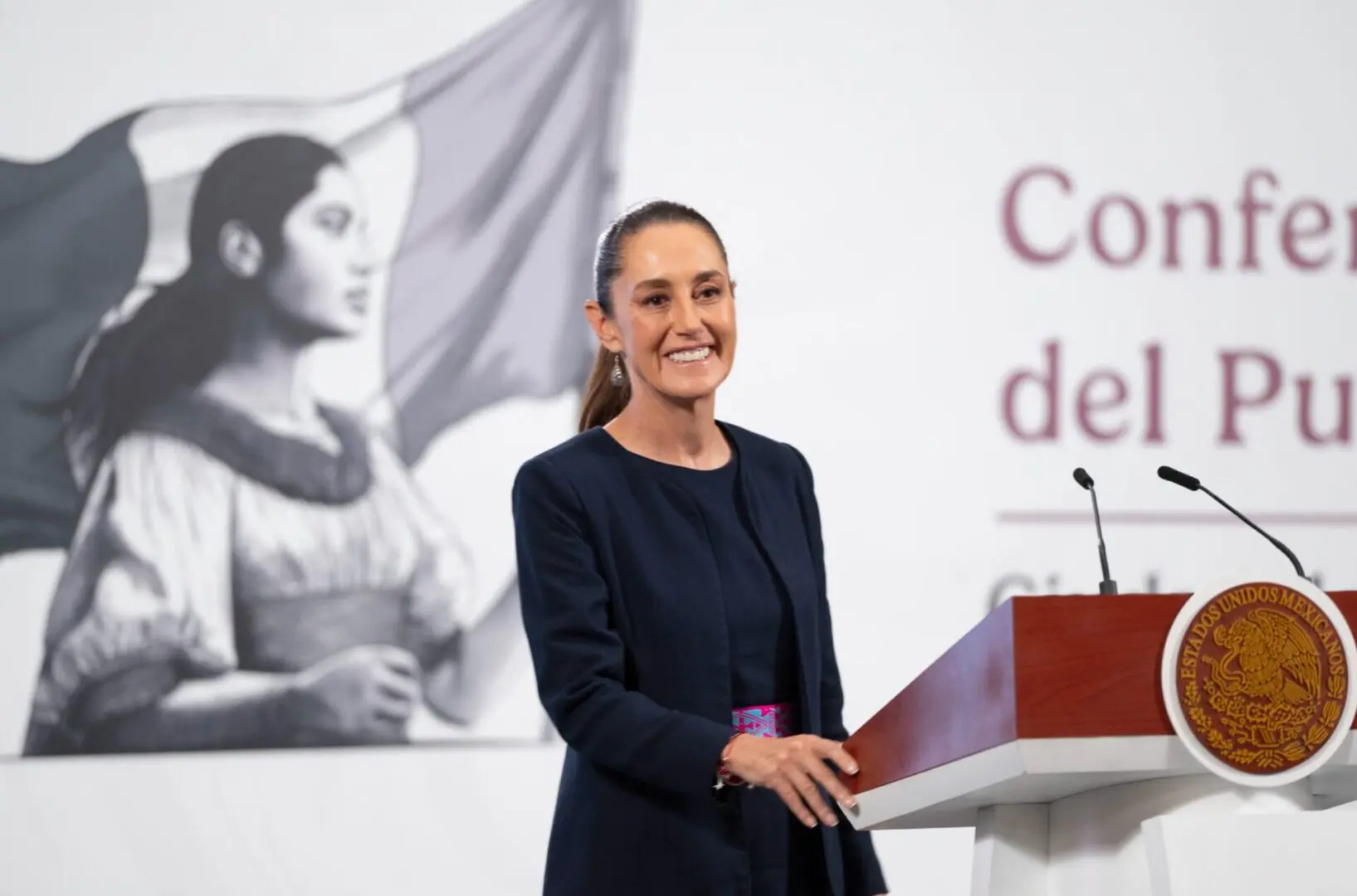 Claudia Sheinbaum en conferencia reafirma solución de dos Estados