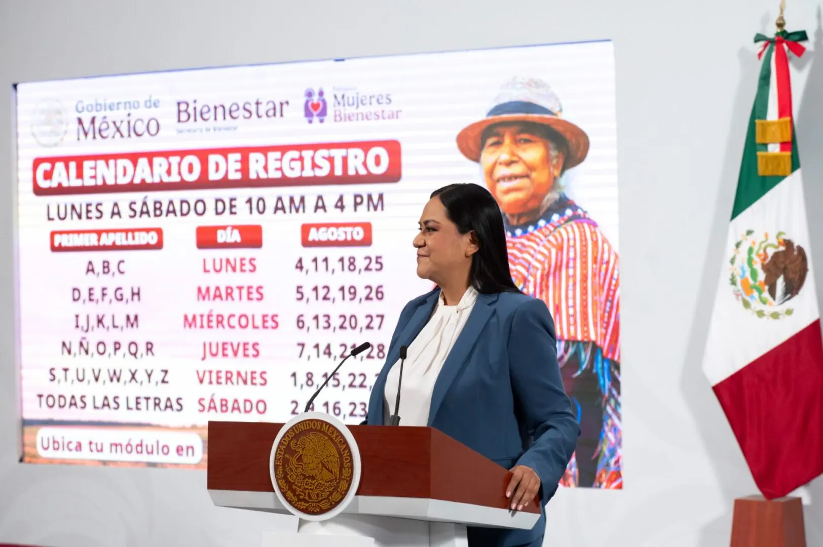 Ariadna Montiel presenta calendario del registro a la Pensión Mujeres Bienestar