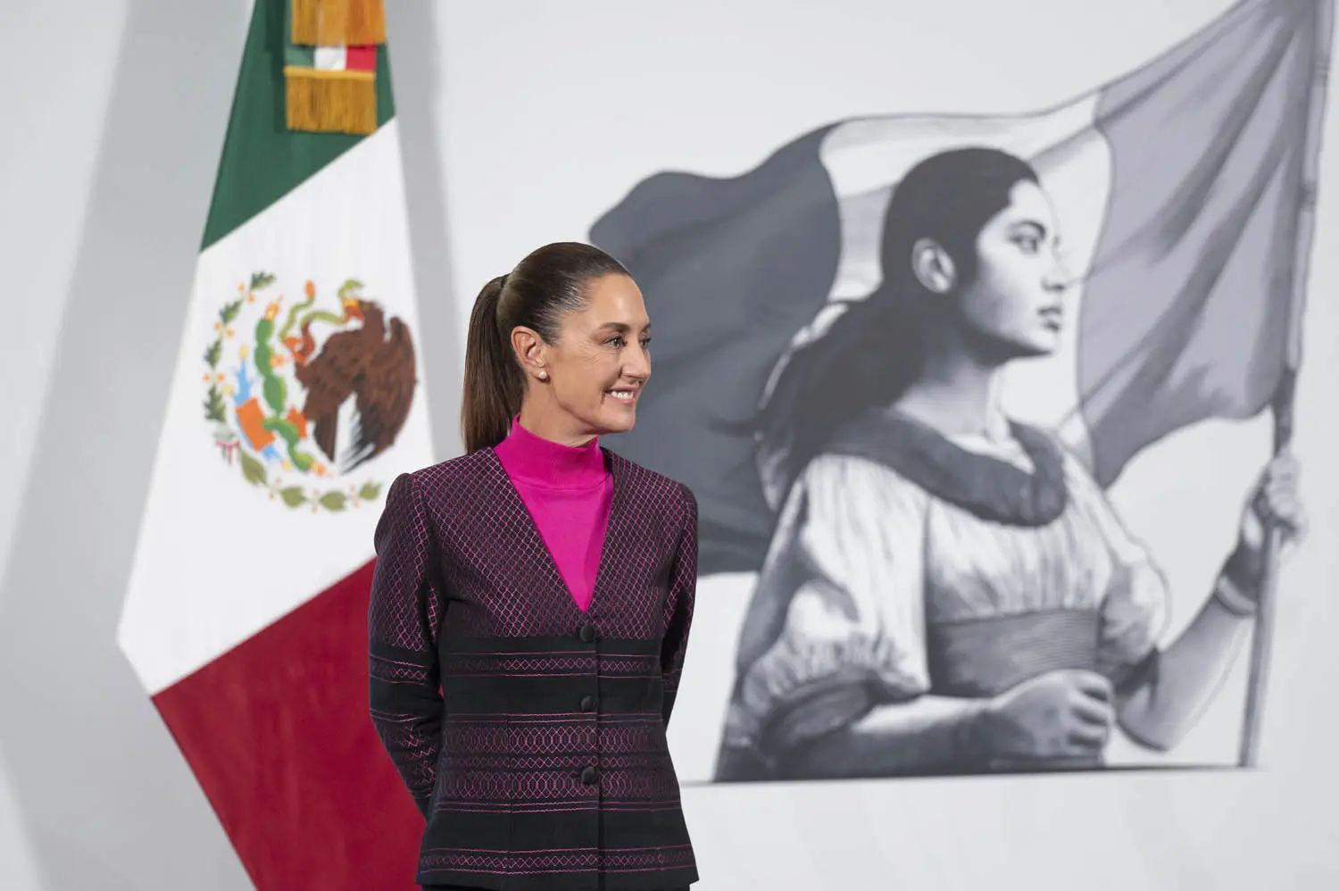 Claudia Sheinbaum durante la conferencia matutina en Palacio Nacional