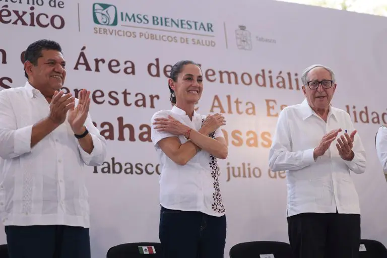 Claudia Sheinbaum inaugura sala de hemodiálisis en hospital del IMSS Bienestar en Villahermosa, Tabasco