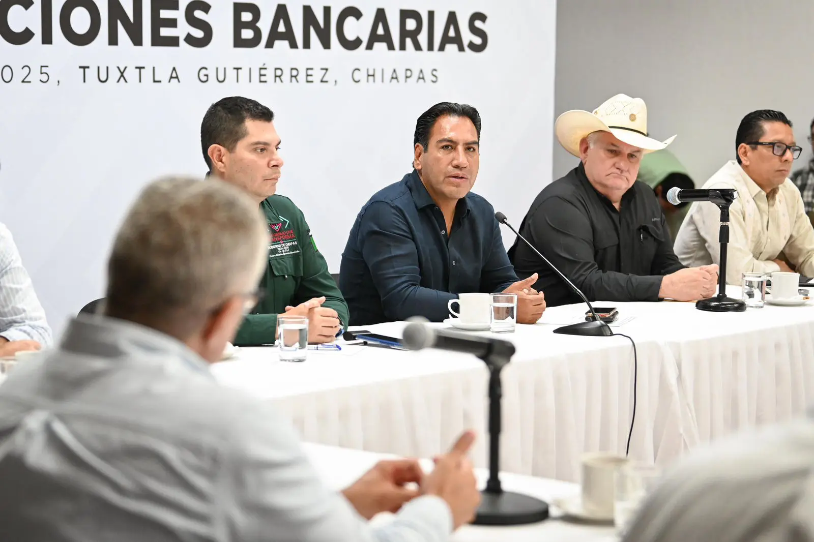 Eduardo Ramírez en reunión con representantes bancarios para reforzar seguridad en Chiapas