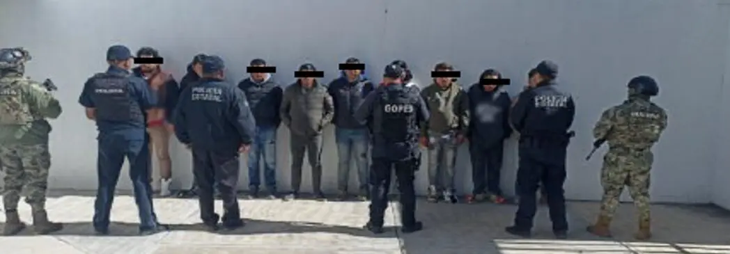 Detenidos en operativo de seguridad en Tlaxcala escoltados por fuerzas federales