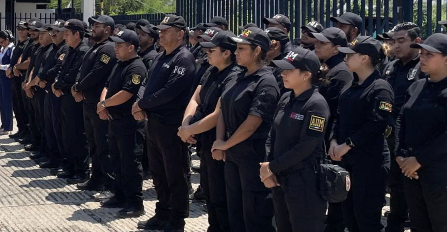 Policías de Chiapas durante labores de seguridad pública