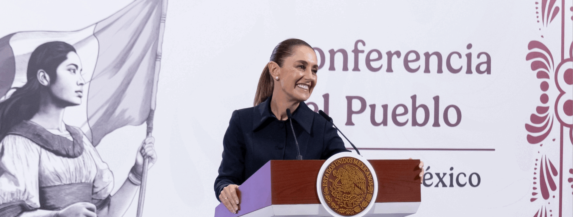 Presidenta Claudia Sheinbaum en conferencia en Palacio Nacional