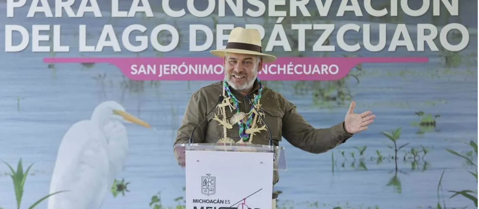 Gobernador Alfredo Ramírez Bedolla anuncia áreas de conservación para el Lago de Pátzcuaro