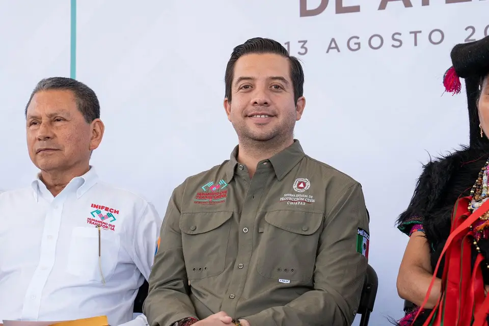 Mauricio Cordero Rodríguez durante evento público en Chiapas