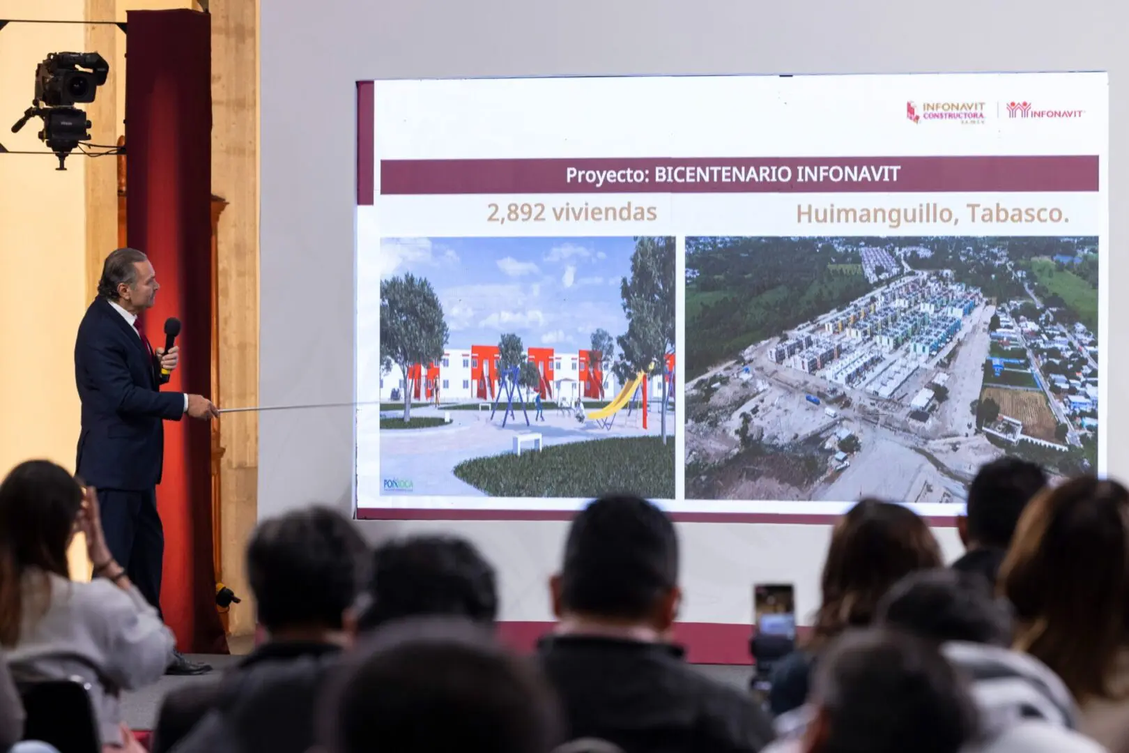 Presentación del proyecto Bicentenario Infonavit con viviendas en Huimanguillo, Tabasco