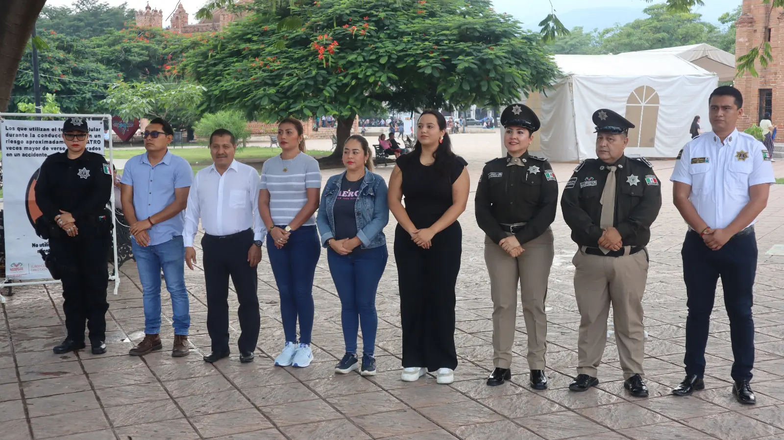Niños y adultos participan en jornada vial en Chiapa de Corzo por Día del Peatón