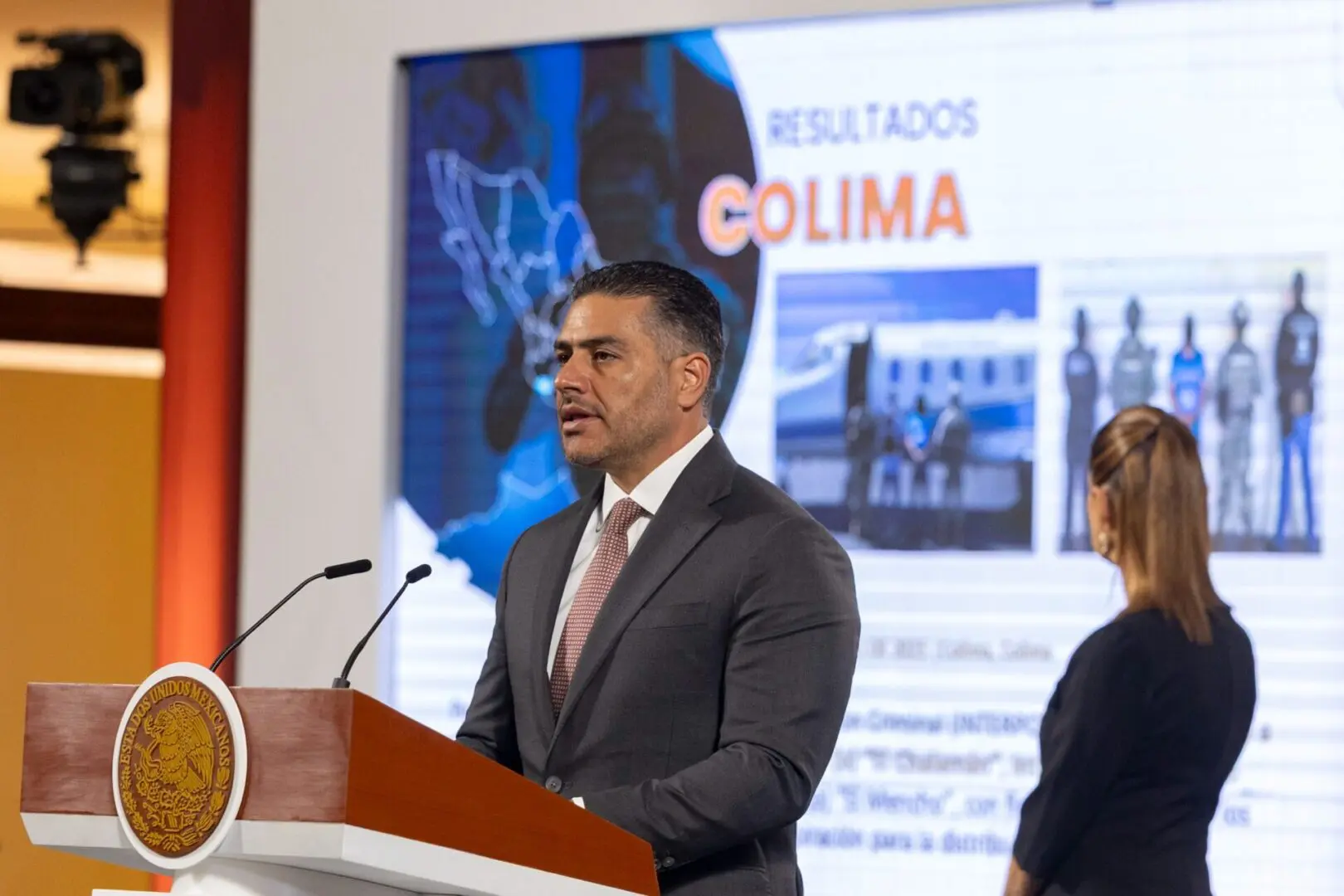 Omar García Harfuch expone resultados de seguridad en Palacio Nacional