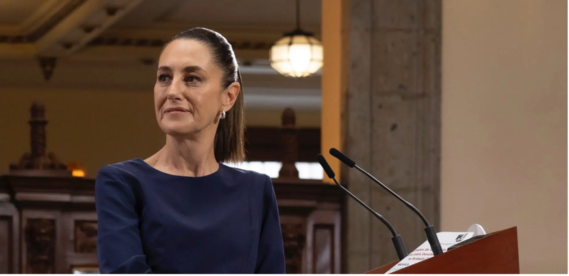 Presidenta Claudia Sheinbaum en conferencia mañanera reafirmando respeto a la soberanía nacional