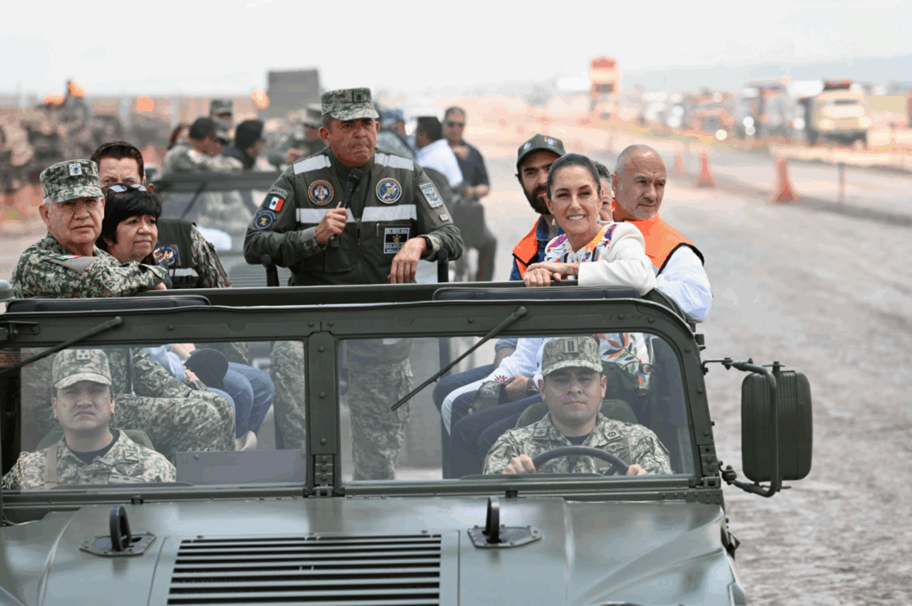 Claudia Sheinbaum supervisa obras del Tren Ciudad de México-Pachuca en Hidalgo