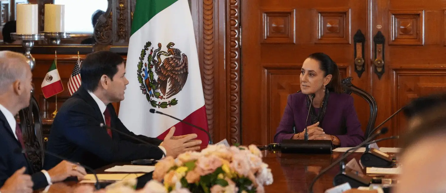 Claudia Sheinbaum y Marco Rubio en reunión sobre cooperación en seguridad fronteriza