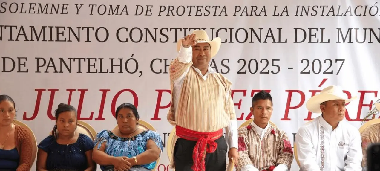 Autoridades comunales y religiosas atestiguan protesta del Cabildo de Pantelhó