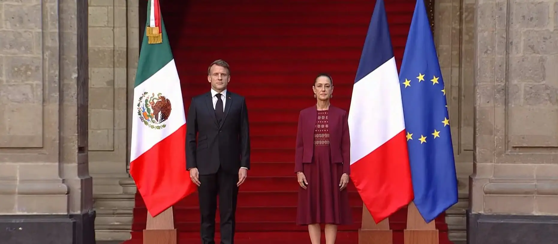Emmanuel Macron y Claudia Sheinbaum Pardo