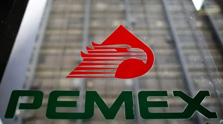 Pemex red eagle logo with green lettering