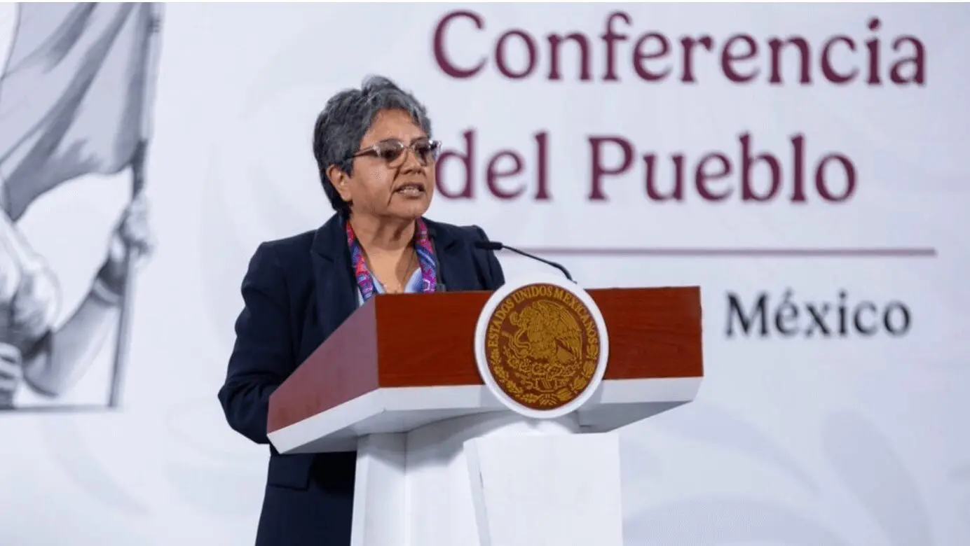 Raquel Buenrostro durante la conferencia matutina en Palacio Nacional, en imagen de archivo.