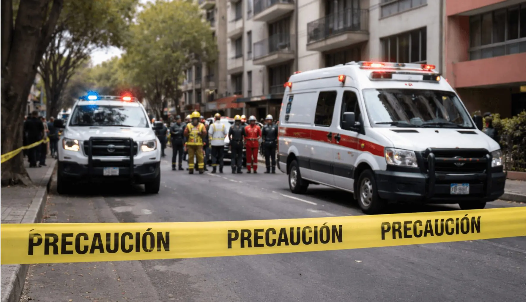 Imagen generada con IA muestra escena referencial del operativo de emergencia tras sismo en CDMX