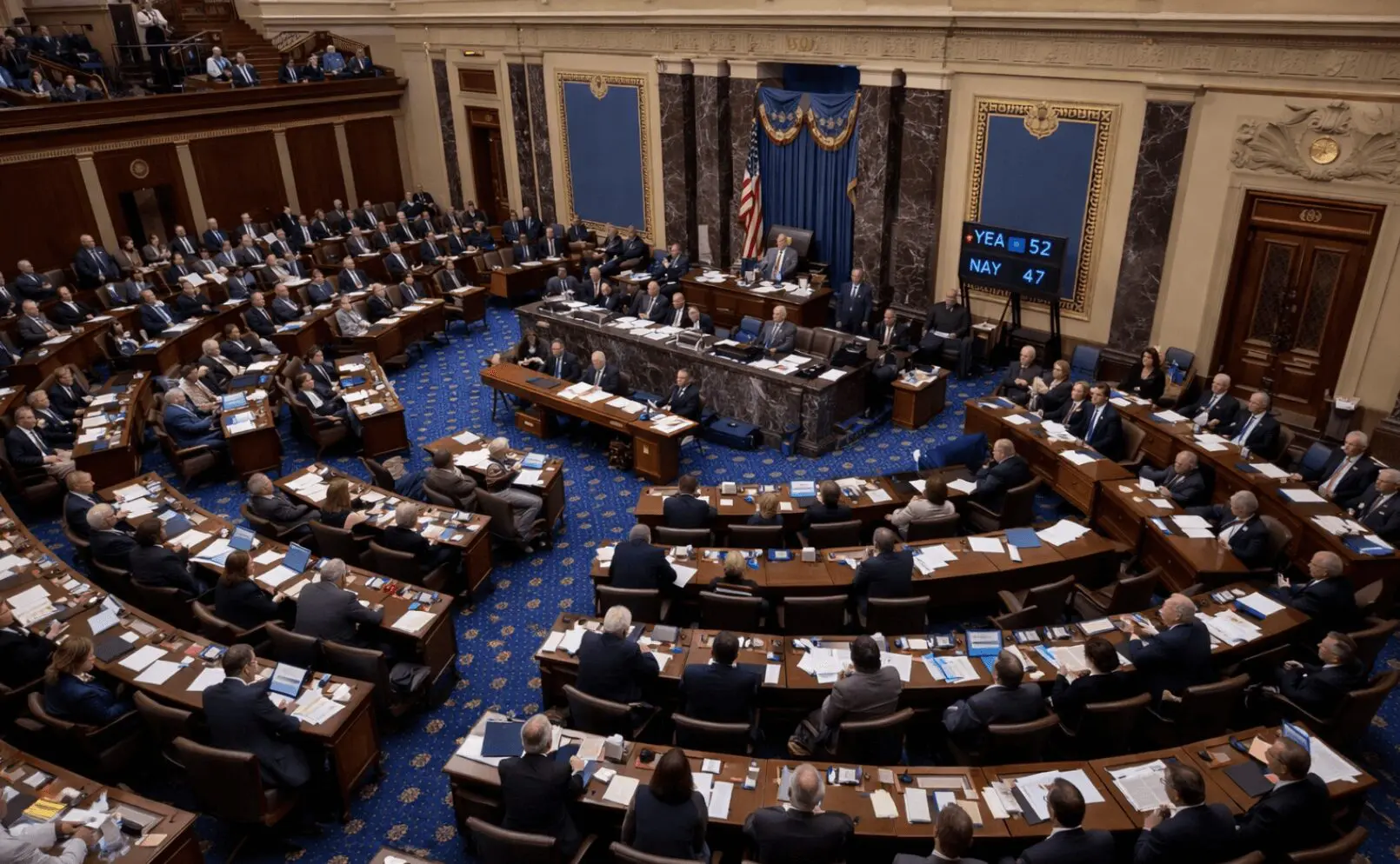 United States Senate chamber during voting session