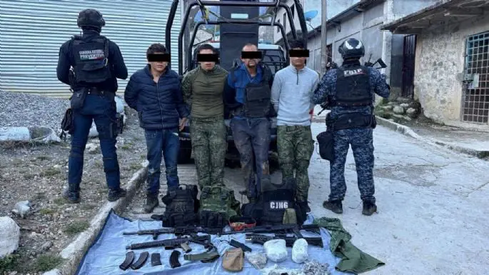 Cuatro detenidos por elementos de seguridad en México.