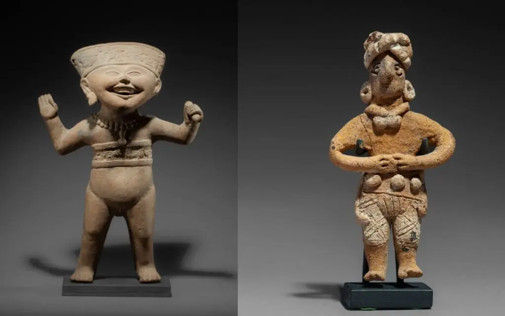 Piezas de arte prehispánico de México.