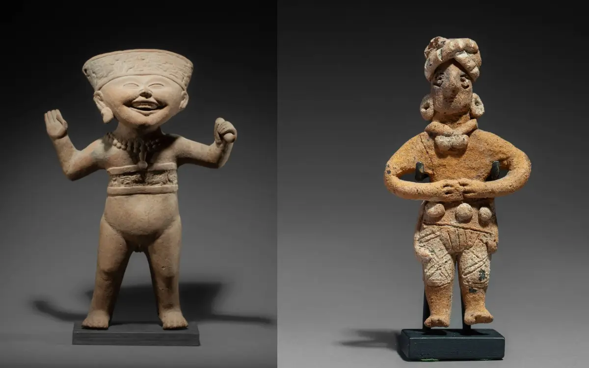 Piezas de arte prehispánico de México.