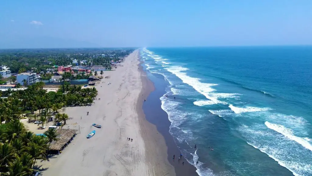 Vista aérea de Puerto Arista en Chiapas