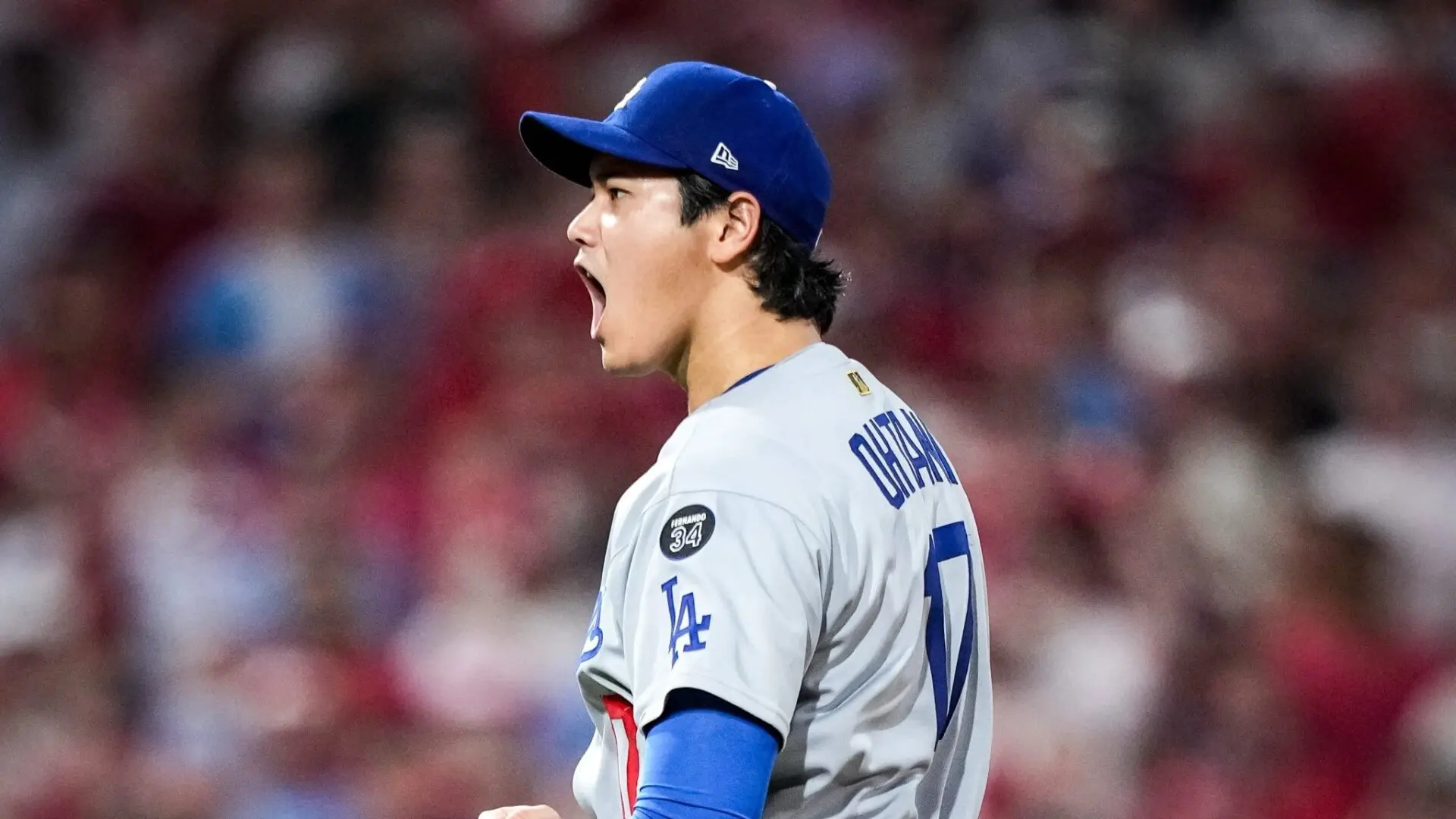 Shohei Ohtani en un partido de los Dodgers.
