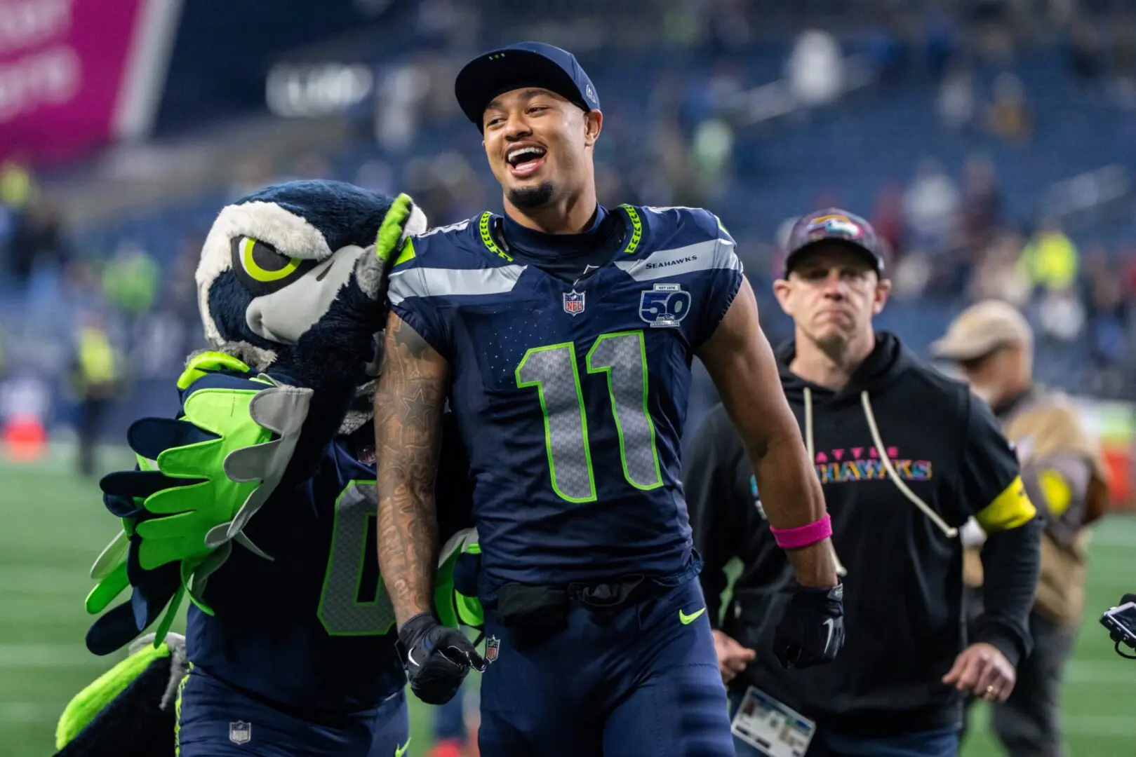 Jaxon Smith-Njigba en un partido con los Seahawks.