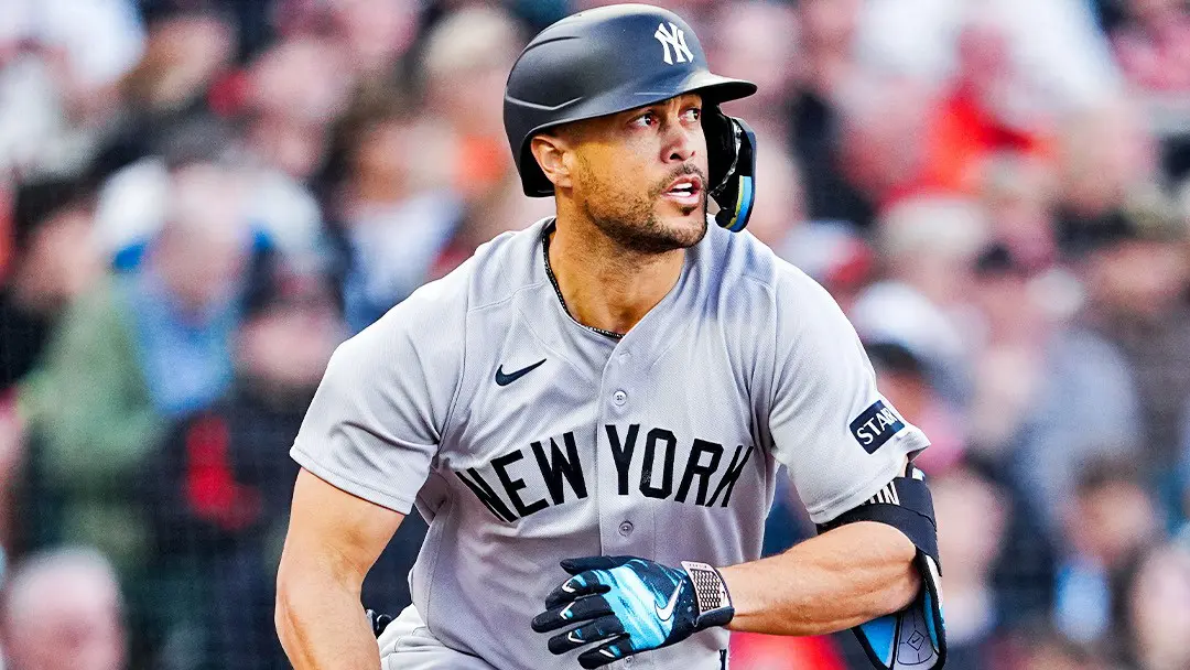 Giancarlo Stanton en un juego de los Yankees