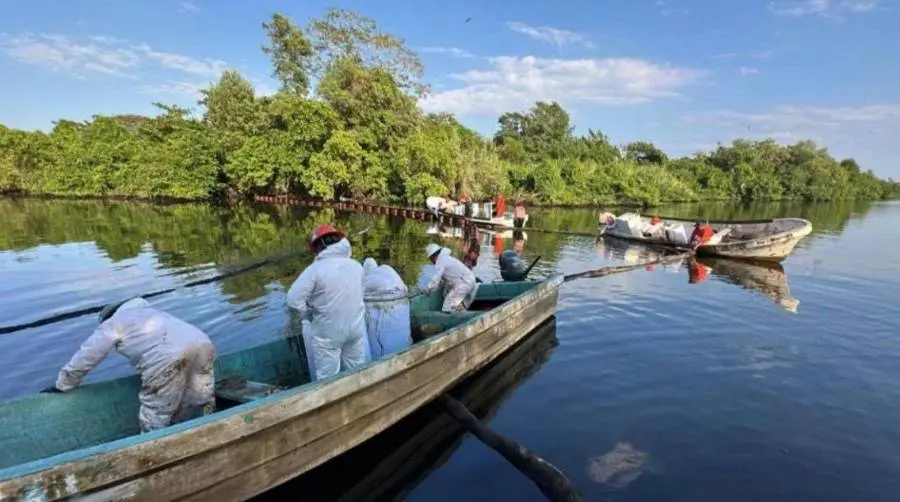 Elementos de Semar limpiando cuenca oceánica