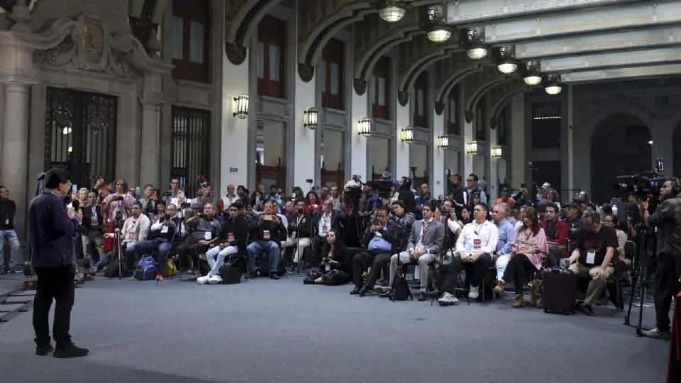 Periodistas en la Mañanera del Pueblo