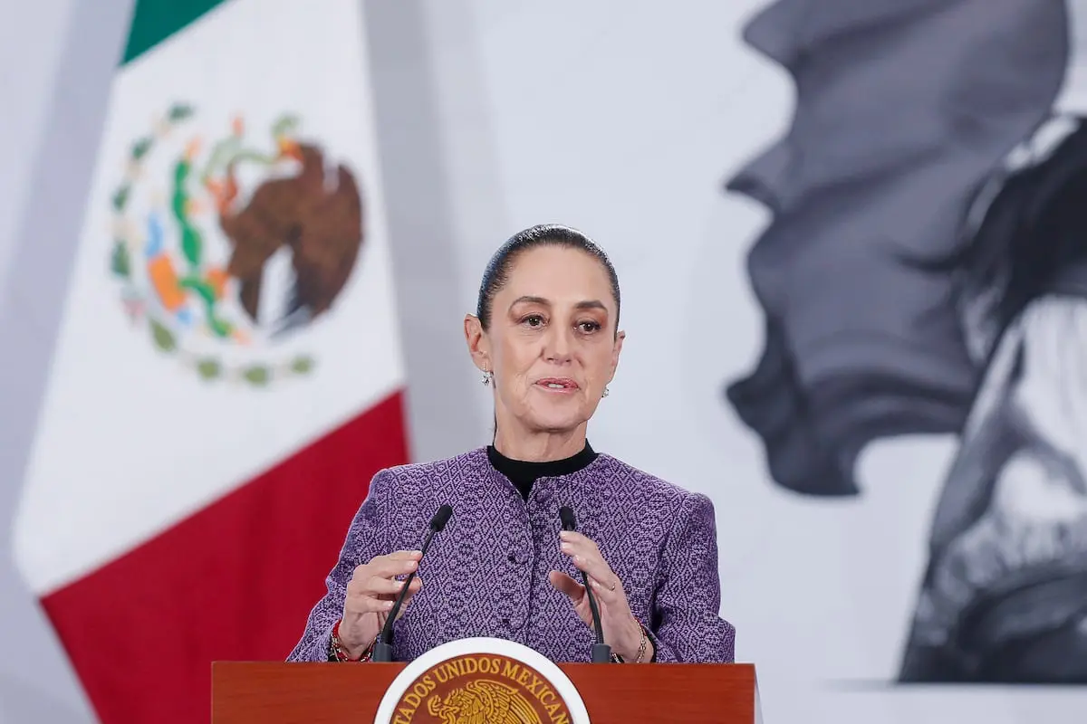 Claudia Sheinbaum durante conferencia de prensa en Palacio Nacional