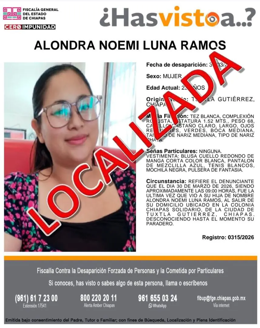 Ficha de búsqueda de Alondra Noemí