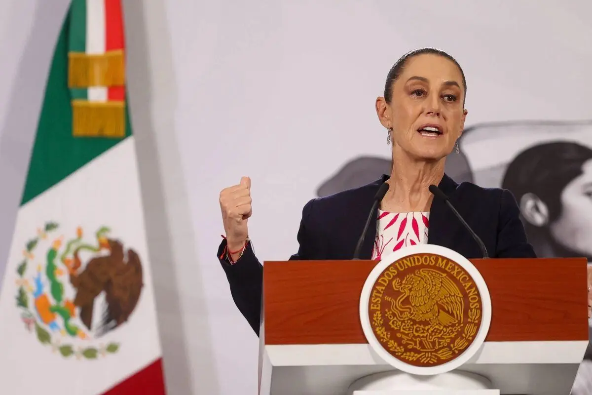 Claudia Sheinbaum en conferencia de prensa en Palacio Nacional