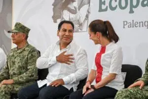 Claudia Sheinbaum arranca en Palenque la Beca Gertrudis Bocanegra junto a Eduardo Ramírez