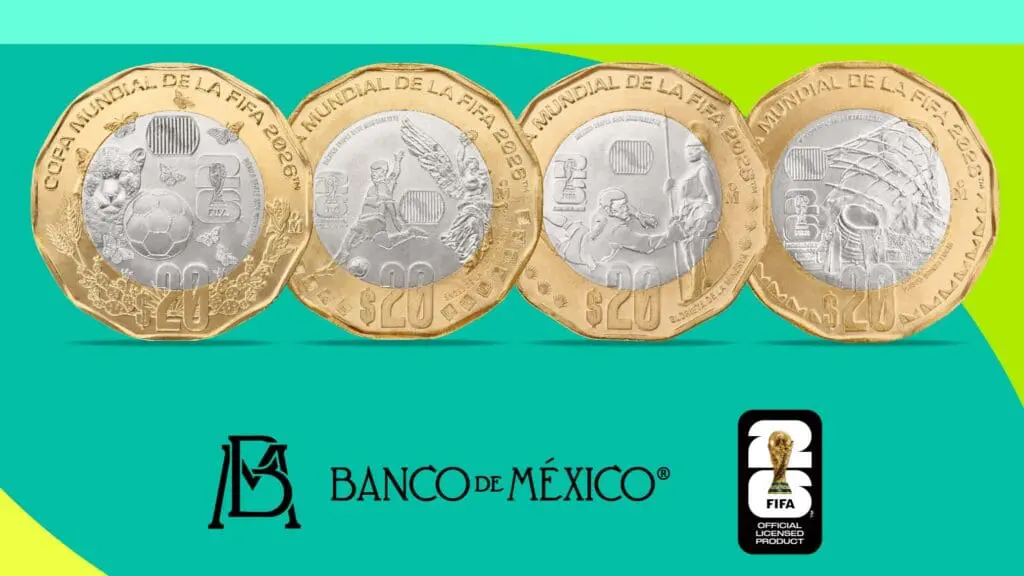 Así son las monedas conmemorativas del Mundial 2026 de Banxico