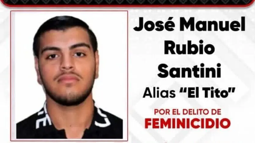 Mugshot of young man with Spanish text