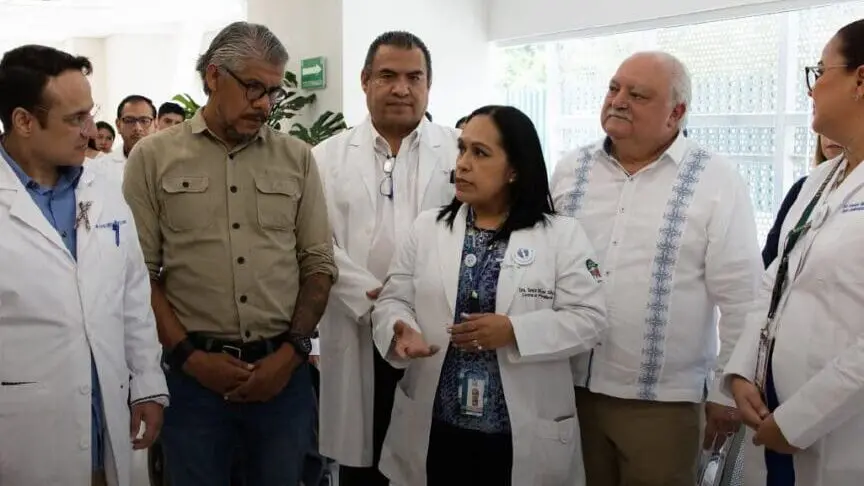 Medical team and officials discussing patient care