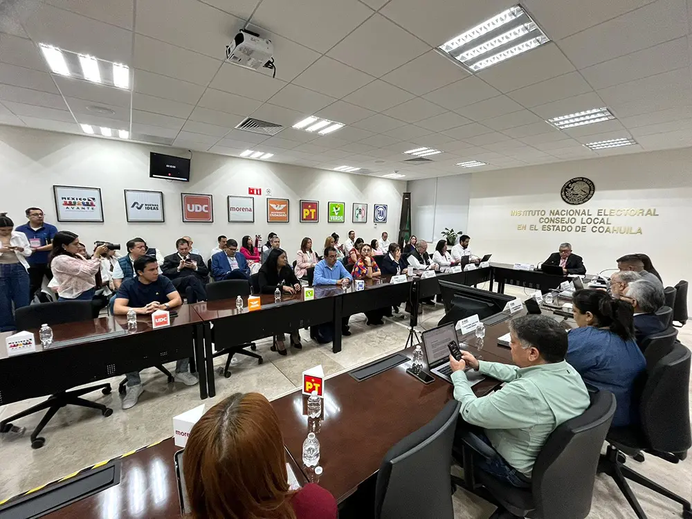Electoral council meeting in conference room