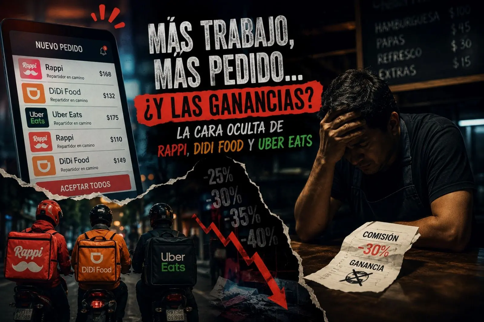 Más trabajo, más pedido… ¿y las ganancias?: la cara oculta de Rappi, DiDi Food y Uber Eats