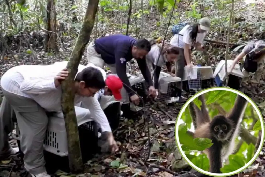 Liberan en Parque Nacional Palenque a 17 primates rescatados del tráfico ilegal