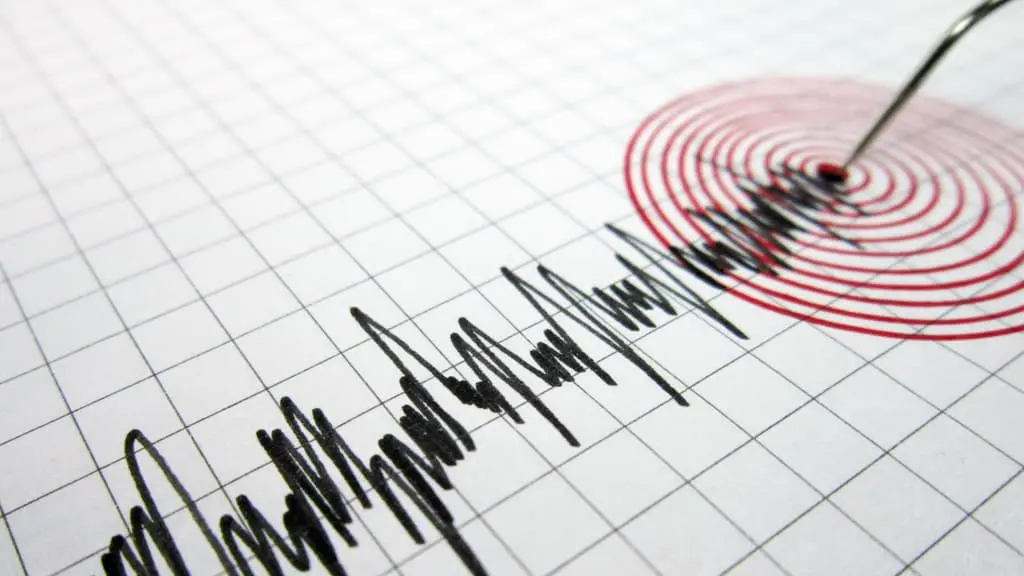 Seismograph needle recording earthquake waves