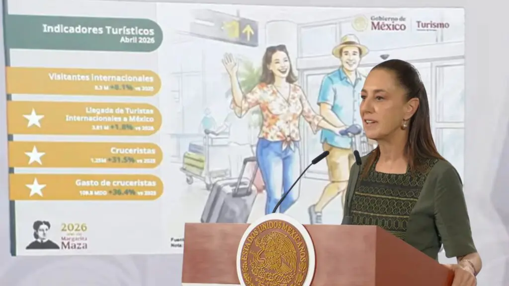 Mexican tourism official speaking at presentation