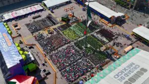 Público reunido en el FIFA Fan Fest de la Ciudad de México para disfrutar actividades y transmisiones del Mundial 2026. Foto: X ClaraBrugadaM