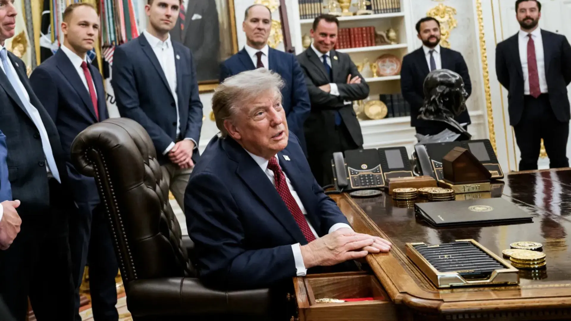 Fotografía de archivo del presidente Donald J. Trump durante el anuncio “President Donald J. Trump makes an announcement on American nuclear innovation”. Foto: WhiteHouse.gov.