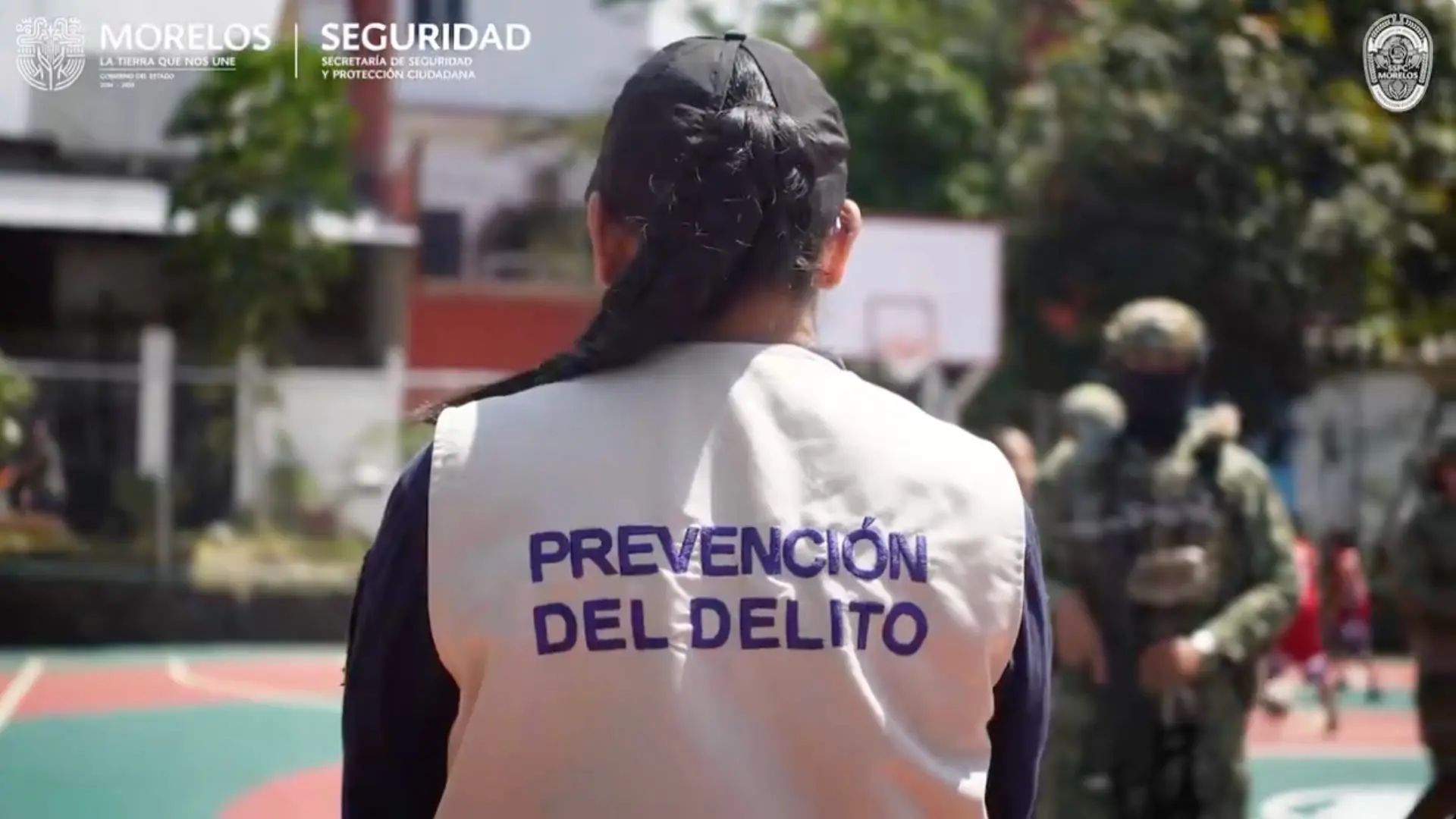 Personal de la Secretaría de Seguridad y Protección Ciudadana de Morelos durante una actividad de prevención del delito. Foto: X / Secretaría de Seguridad y Protección Ciudadana de Morelos (@sspc_morelos).