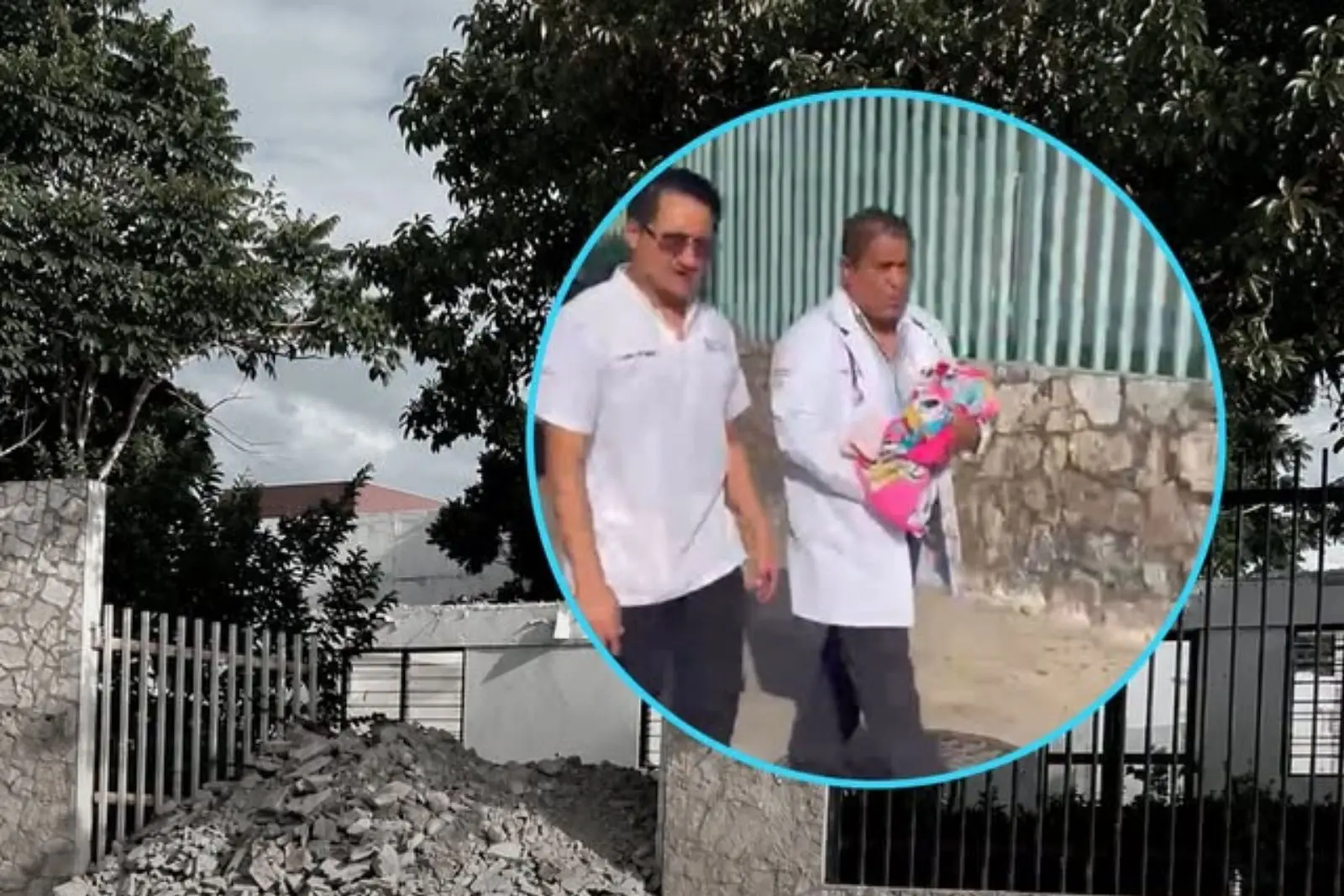 Rescatan a bebé abandonado entre escombros junto al Hospital General de Palenque